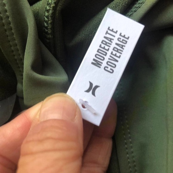 Hurley olive green white logo Bikini swimsuit NWT size Small - Picture 9 of 9